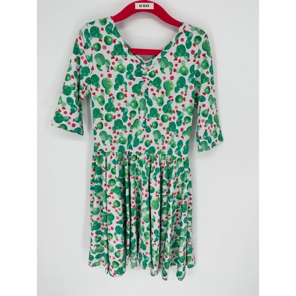 Dot Dot Smile Other - Dotdotsmile Ballerina Dress Size 5/6 Green Cactus with Red Flowers Print NWT
